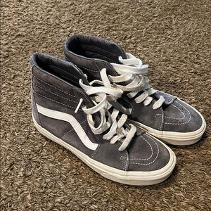 Vans Gray and White High-Top Sneakers